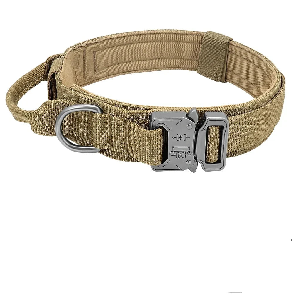 Tactical Adjustable Dog Collar with Handle – Military & Police Dog Collar, Durable Nylon, Quick Release