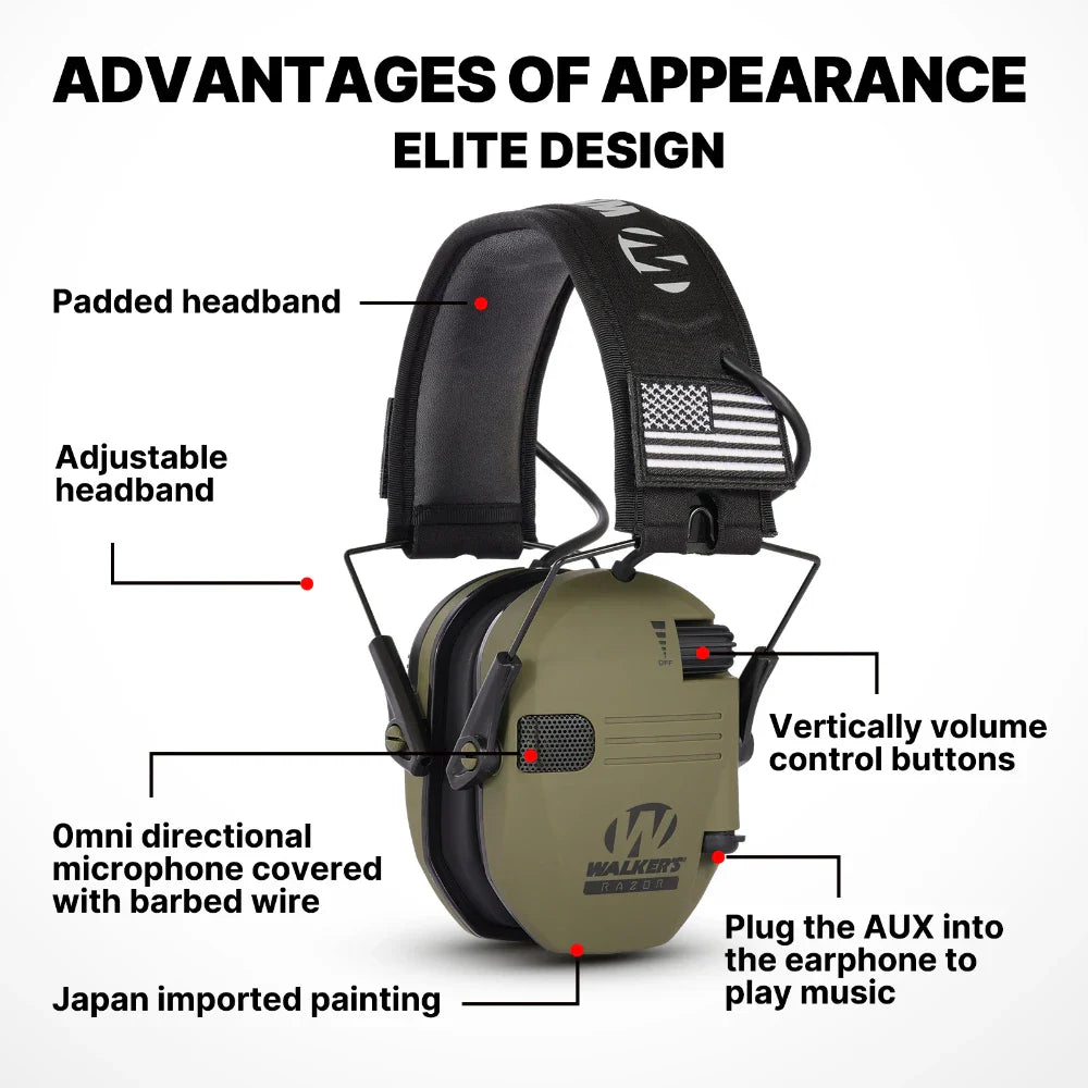 Walker's Earmuff Electronic Anti Noise Hearing Protection