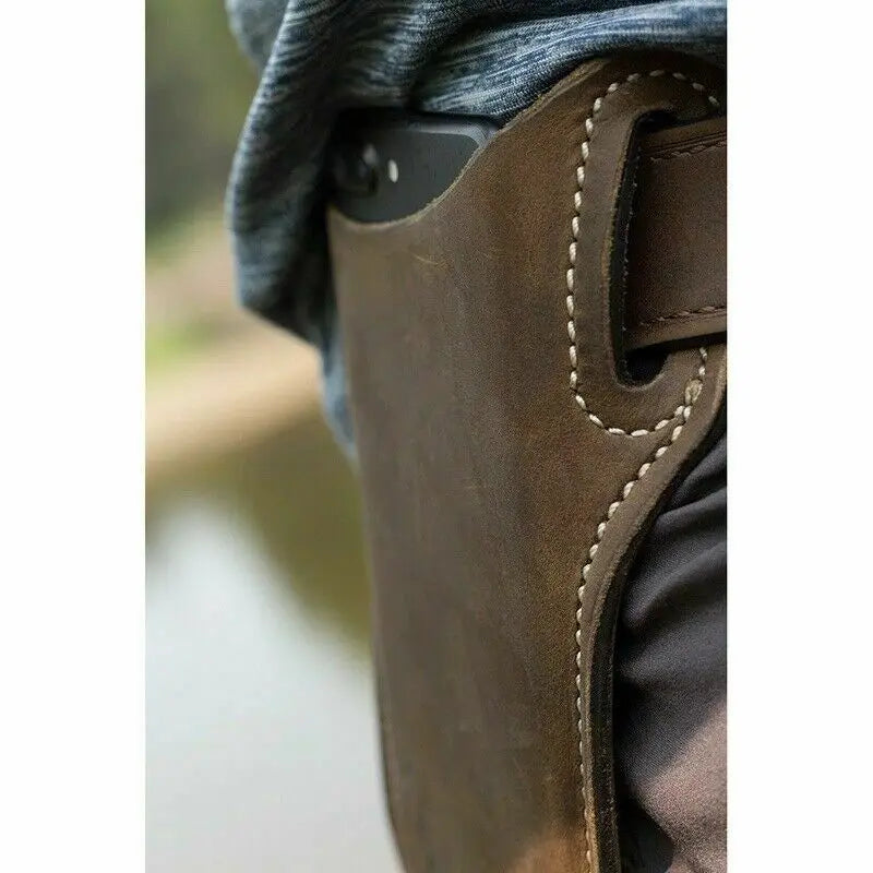 Leather Phone Holster for Men – Belt Clip Cell Phone Holster Pouch for iPhone & Smartphones