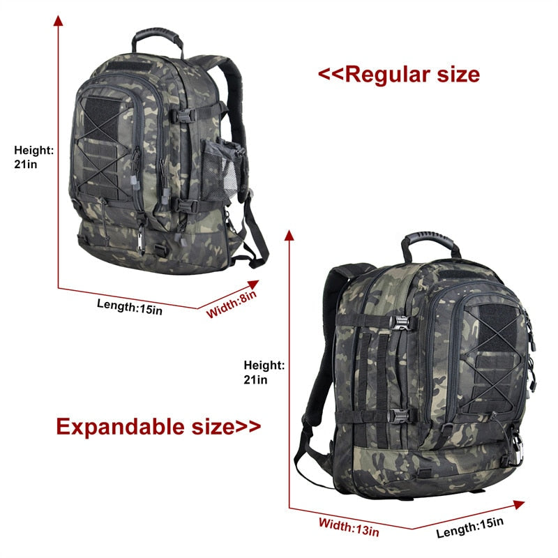 60L Military Tactical Backpack – Expandable Waterproof Outdoor Rucksack for Camping, Hiking & Travel | MilitaryKart