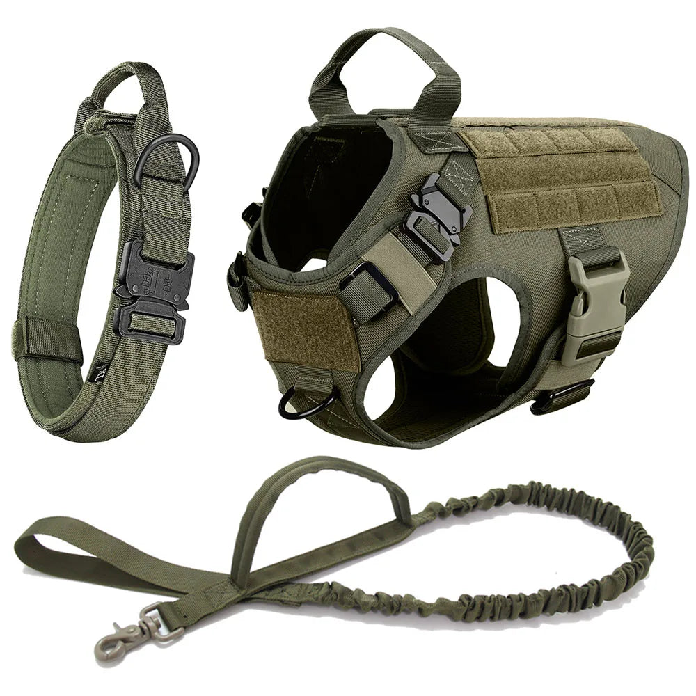 Heavy-Duty Tactical No-Pull Dog Harness Kit