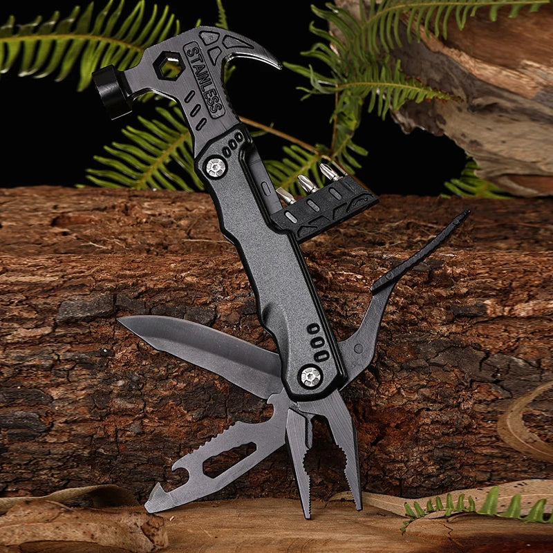 Heavy Duty Multifunctional Pliers with Hammer – 7-in-1 Stainless Steel Survival Multi-Tool for Camping, DIY & Emergencies