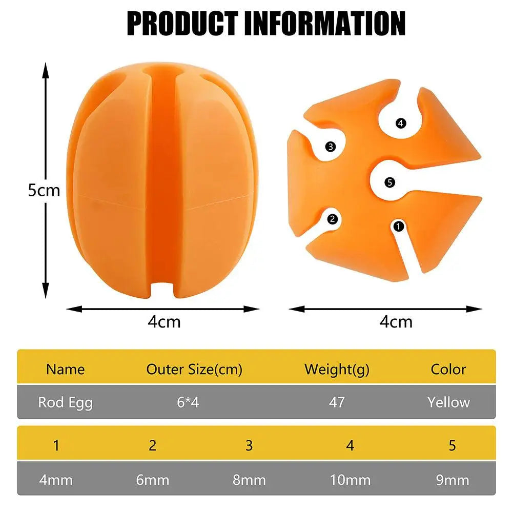 Silicone Fishing Rod Holder Set – 6pcs Soft Rubber Straps for Rod Protection & Storage