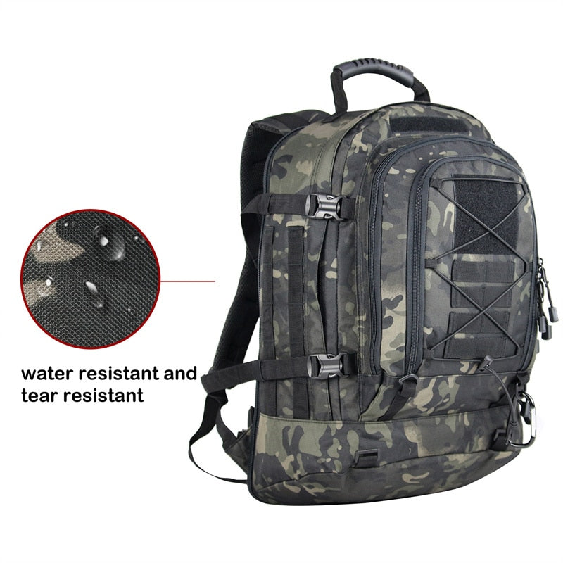 60L Military Tactical Backpack – Expandable Waterproof Outdoor Rucksack for Camping, Hiking & Travel | MilitaryKart