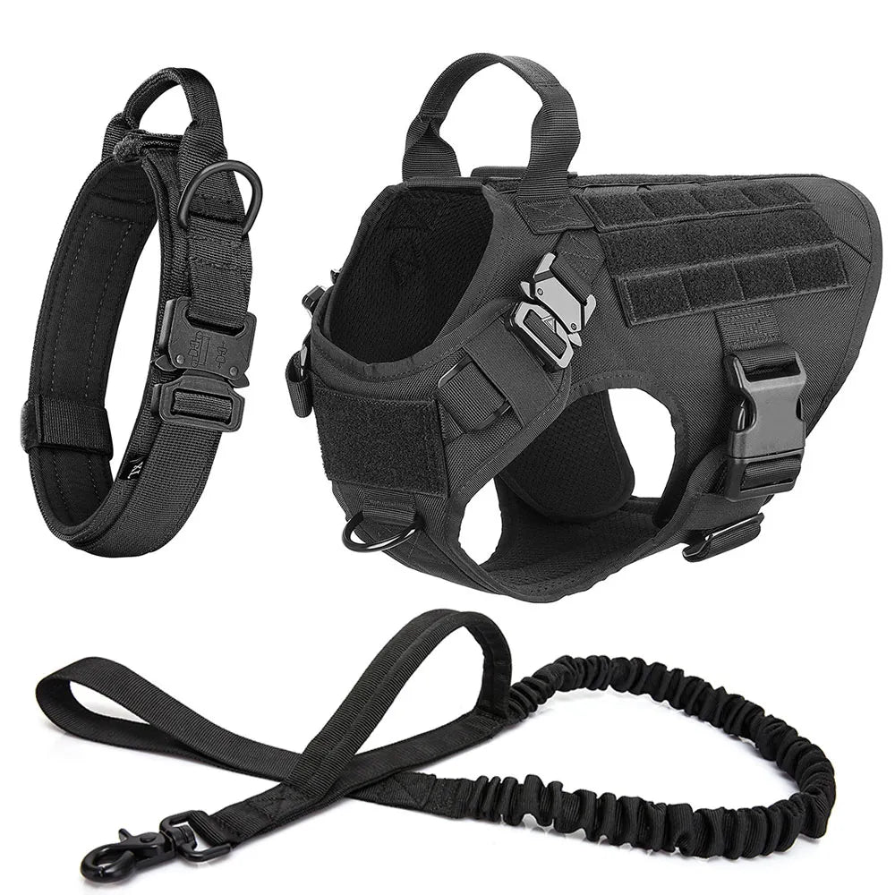 Heavy-Duty Tactical No-Pull Dog Harness Kit