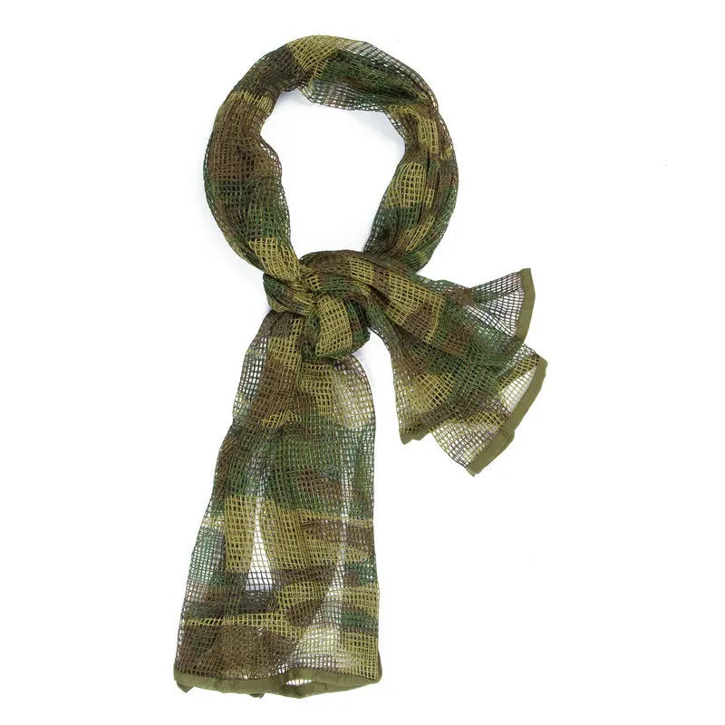 Camo Mesh Tactical Scarf – Breathable Multi-Use Outdoor & Concealment Gear