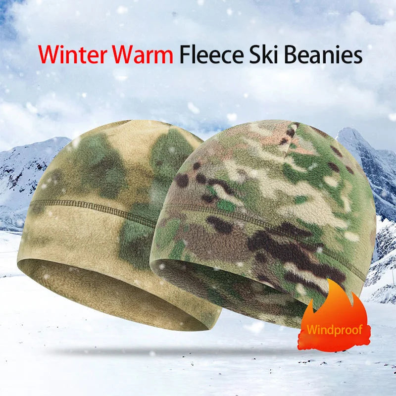 Tactical Fleece Beanie Hat for Men – Lightweight Breathable Skull Cap for Running, Work & Outdoor Use