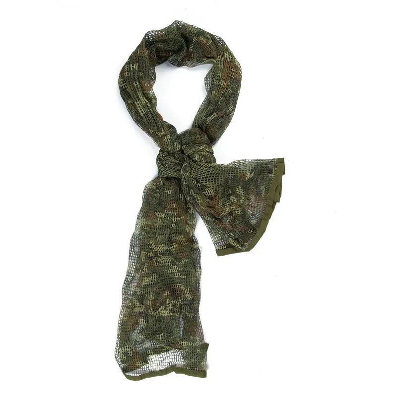 Camo Mesh Tactical Scarf – Breathable Multi-Use Outdoor & Concealment Gear