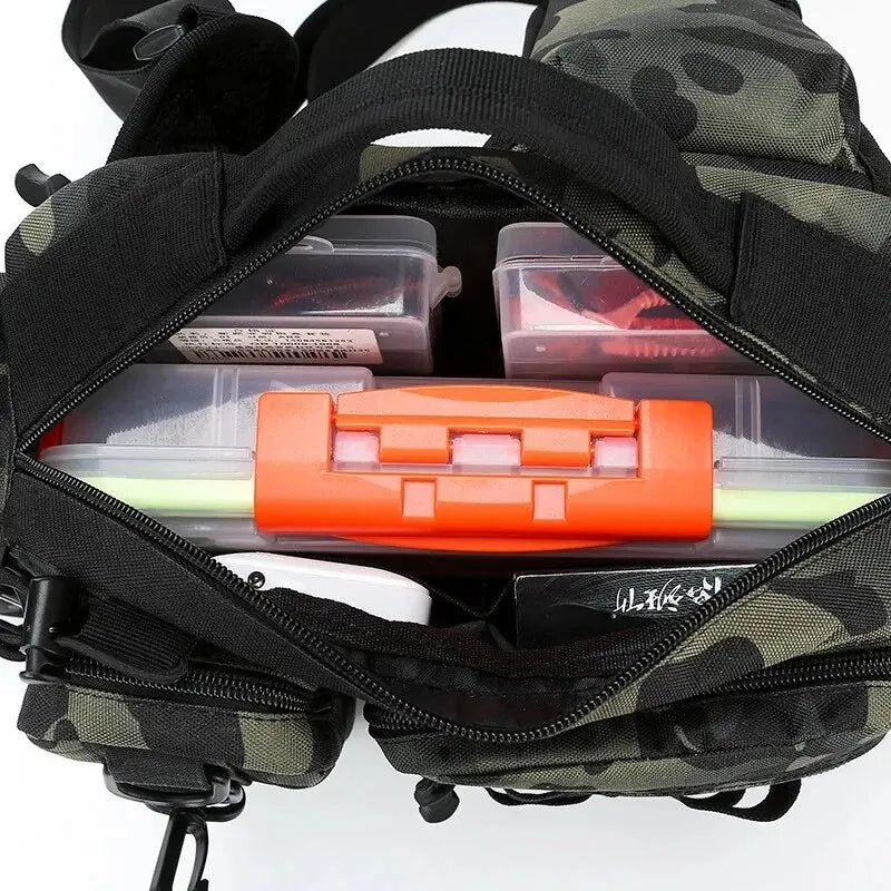 Fishing Backpack with Rod Holder – Waterproof Tactical Tackle Bag