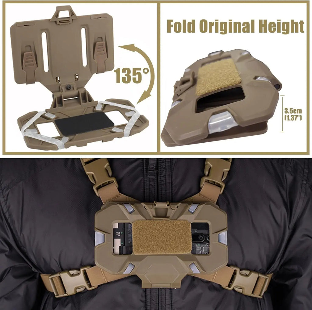 Chest Phone Mount for Tactical Vest - MOLLE Navigation Board Phone Holder