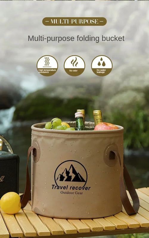 All-Purpose Foldable Water Bucket – Portable Collapsible PVC Pail for Camping, Fishing, Car Wash & Home
