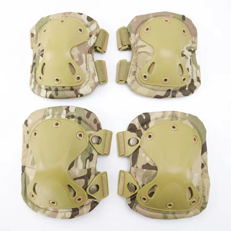 Tactical Knee & Elbow Pads Set – Camo Protective Gear for Hunting, Skating & Outdoor Sports