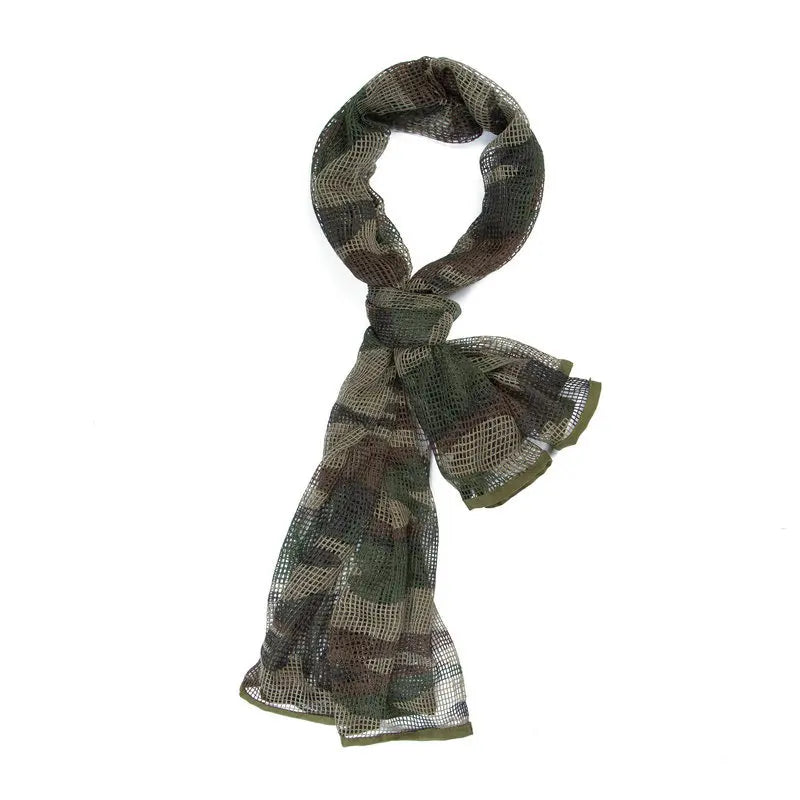 Camo Mesh Tactical Scarf – Breathable Multi-Use Outdoor & Concealment Gear