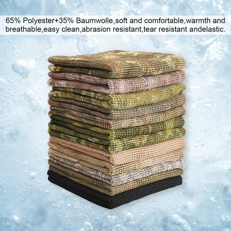 Camo Mesh Tactical Scarf – Breathable Multi-Use Outdoor & Concealment Gear
