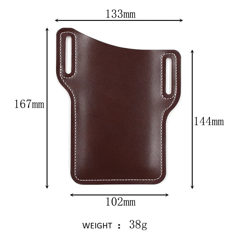 Leather Phone Holster for Men – Belt Clip Cell Phone Holster Pouch for iPhone & Smartphones