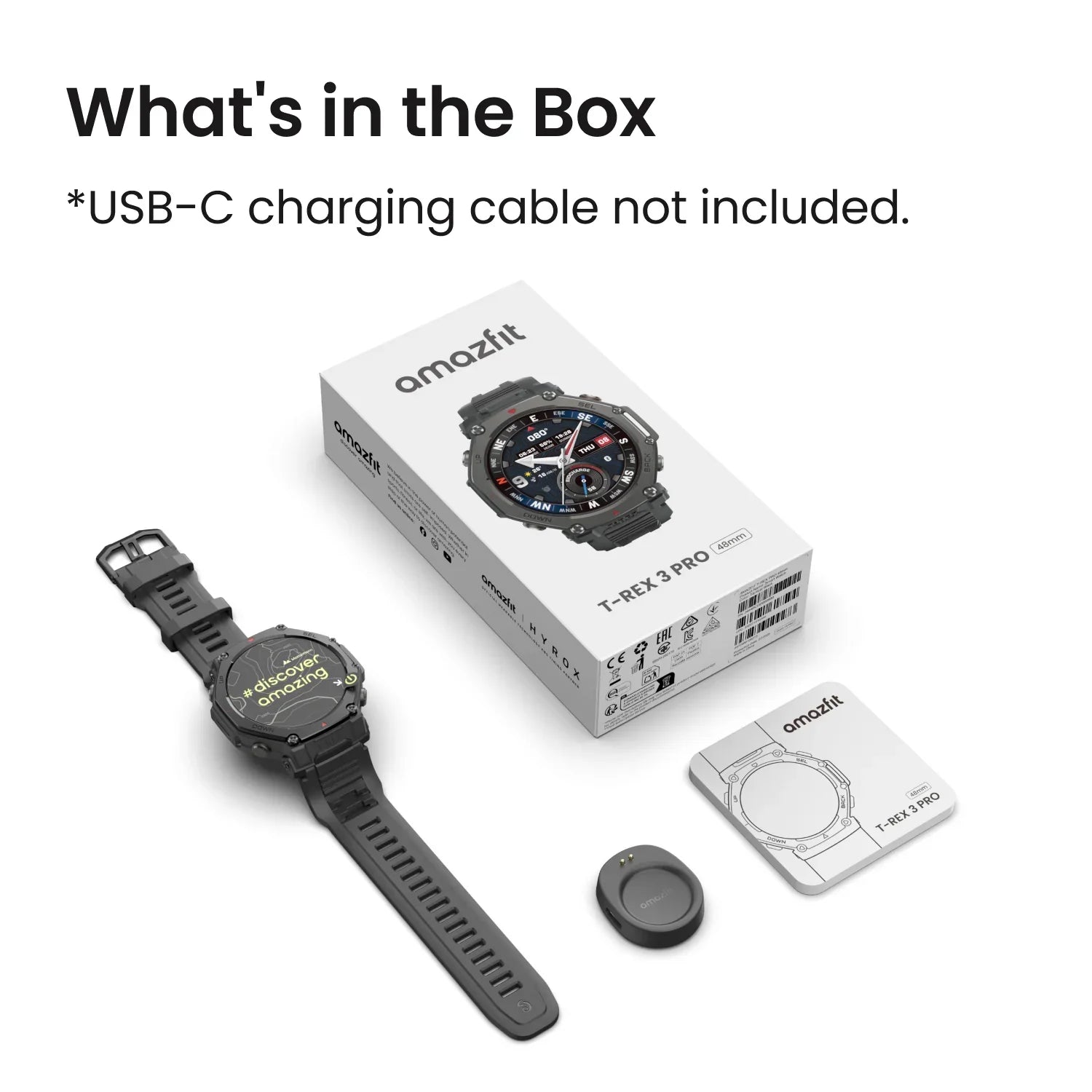 Amazfit T-Rex 3 Pro Outdoor Smart Watch 44Mm Sapphire AMOLED Display with Flashlight, Ti Bezel, Dual Band GPS, Offline Maps, 17 Days Battery, 10 ATM, 180+ Sports Mode for Android & Iphone, Black