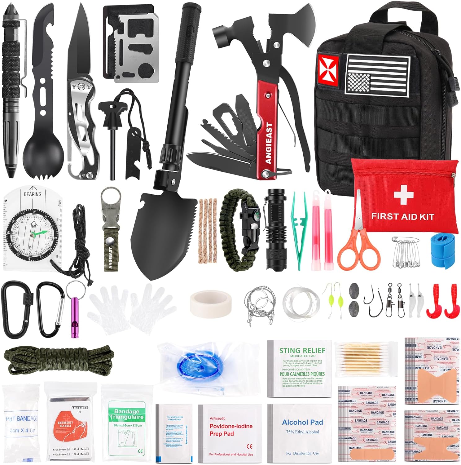 Tactical Survival First Aid Kit IFAK – 256 Pcs Emergency Medical & Survival Gear with MOLLE System