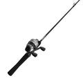 33 Spincast Reel and Fishing Rod Combo, 6-Foot 2-Piece Fiberglass Rod with EVA Handle, Quickset Anti-Reverse Fishing Reel with Bite Alert, Silver/Black