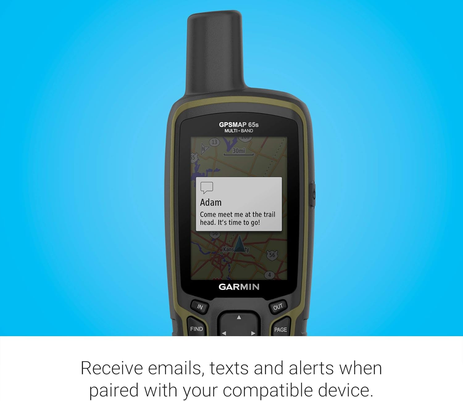 Garmin GPSMAP 65S, Button-Operated Handheld with Altimeter and Compass, Expanded Satellite Support and Multi-Band Technology, 2.6" Color Display