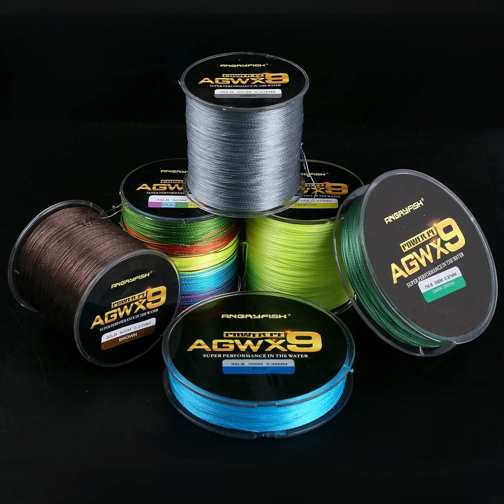 AGWX9 Braided Fishing Line - Superior Smoothness and Casting Distance - Durable with Multiple Color Options - Perfect for Fishing Enthusiasts