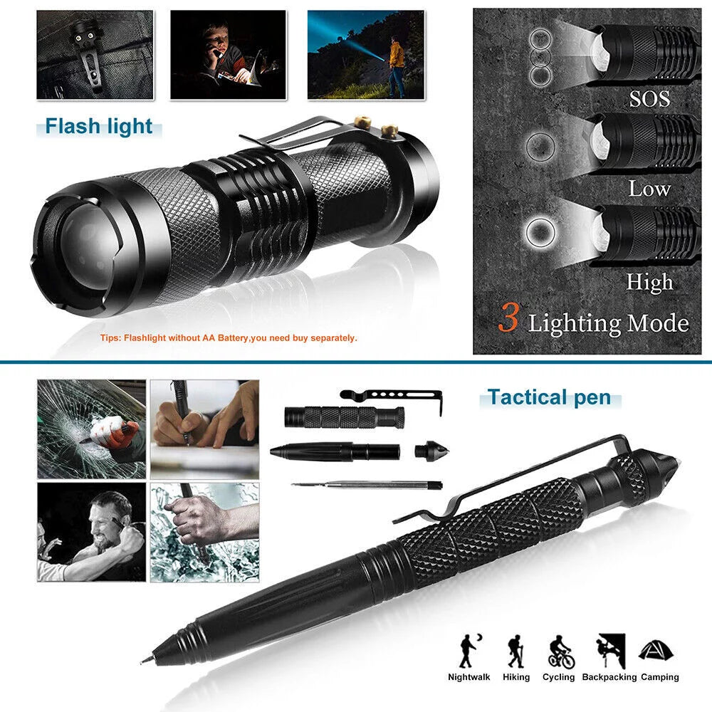 Outdoor Survival Gear Kit- 14-in-1 Emergency Gear for Hiking, Camping- Ideal Gifts for Men and Women