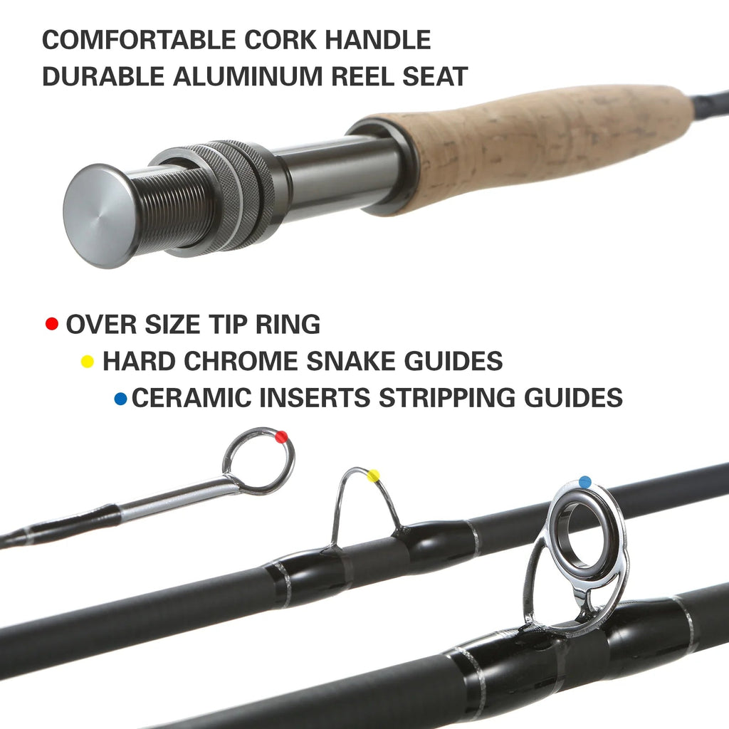 9-Foot Fly Fishing Rod and Reel Combo Set with Carry Bag, 10 Flies - Complete Starter Kit