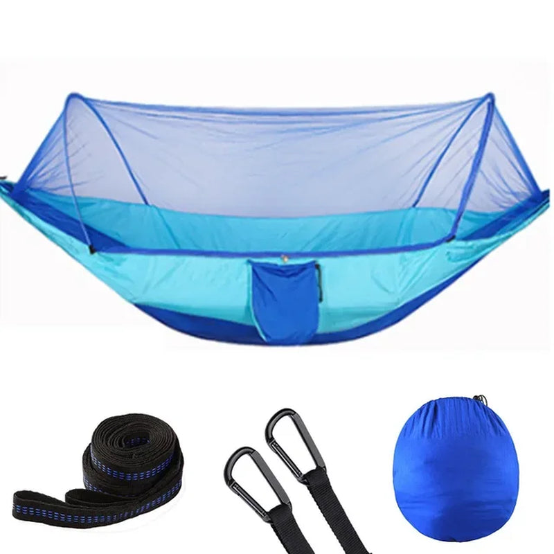2023 Portable Camping Hammock with Mosquito Net and Pop-Up Light