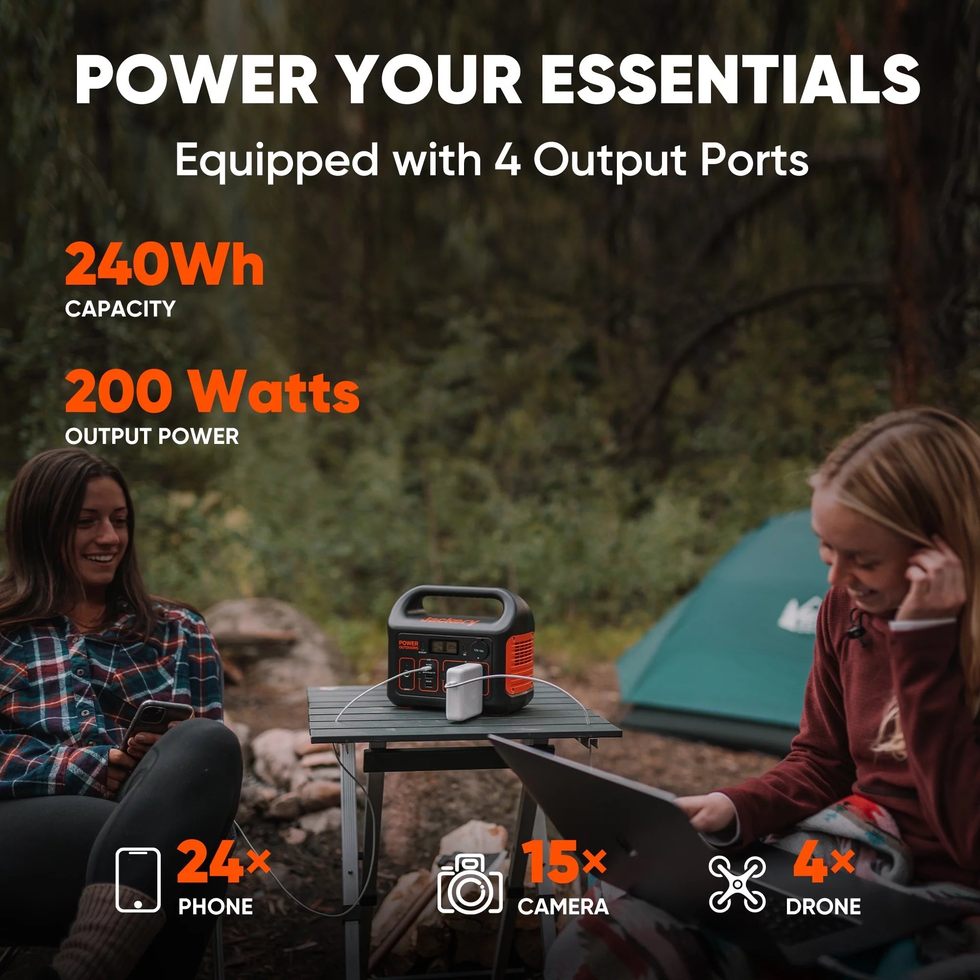 Explorer 240 Portable Power Station with 240Wh Lithium Battery, 110V/200W AC Outlet, Ideal for Outdoors, Camping, Travel, Hunting, and Emergencies (Solar Panel Compatible)