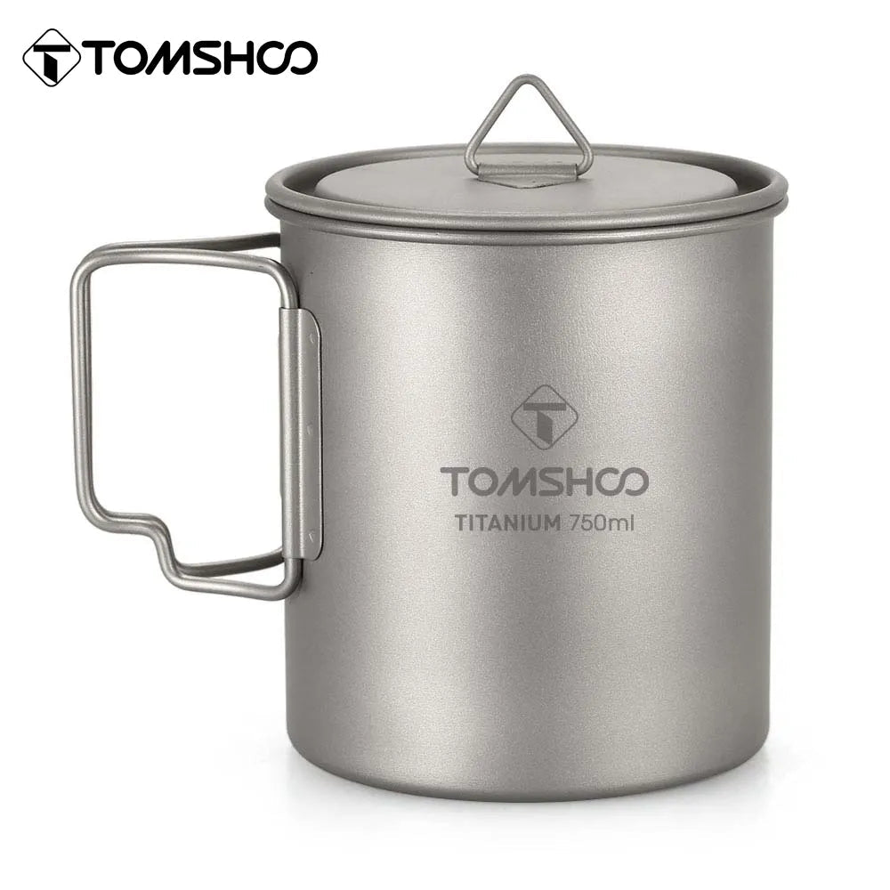 Durable Titanium Camping Cup - 750ml Outdoor Tableware for Tourists and Picnics
