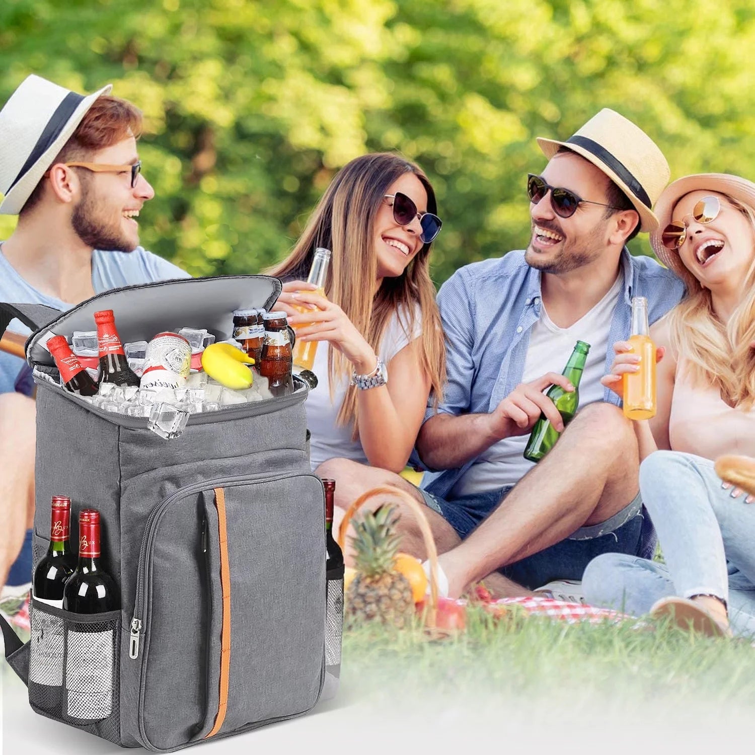 Insulated Leak Proof Waterproof Cooler Backpack - Gray