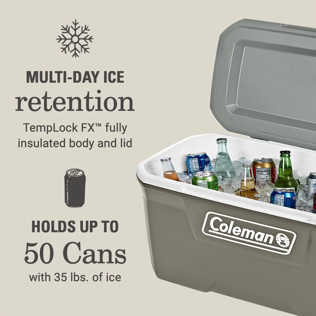 316 Series 70 Quart Hard Chest Cooler in Silver Ash