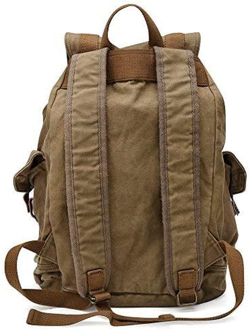 High Density Thick Canvas Backpack Rucksack in Army Green - Large