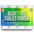 Marine and RV Toilet Paper: Septic-Safe, Quick-Dissolving, Biodegradable | Bulk 12 Pack