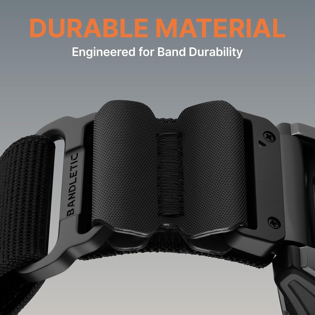 Bandletic Compatible with Garmin Instinct Watch Band - 22Mm Quick Fit Rugged Nylon Strap for Fenix 8 E 47Mm/7 6 Pro/5 Plus/Instinct 2 3 E 45Mm /Forerunner 965/955/945 /Approach S70/S62/S60/Epix Pro