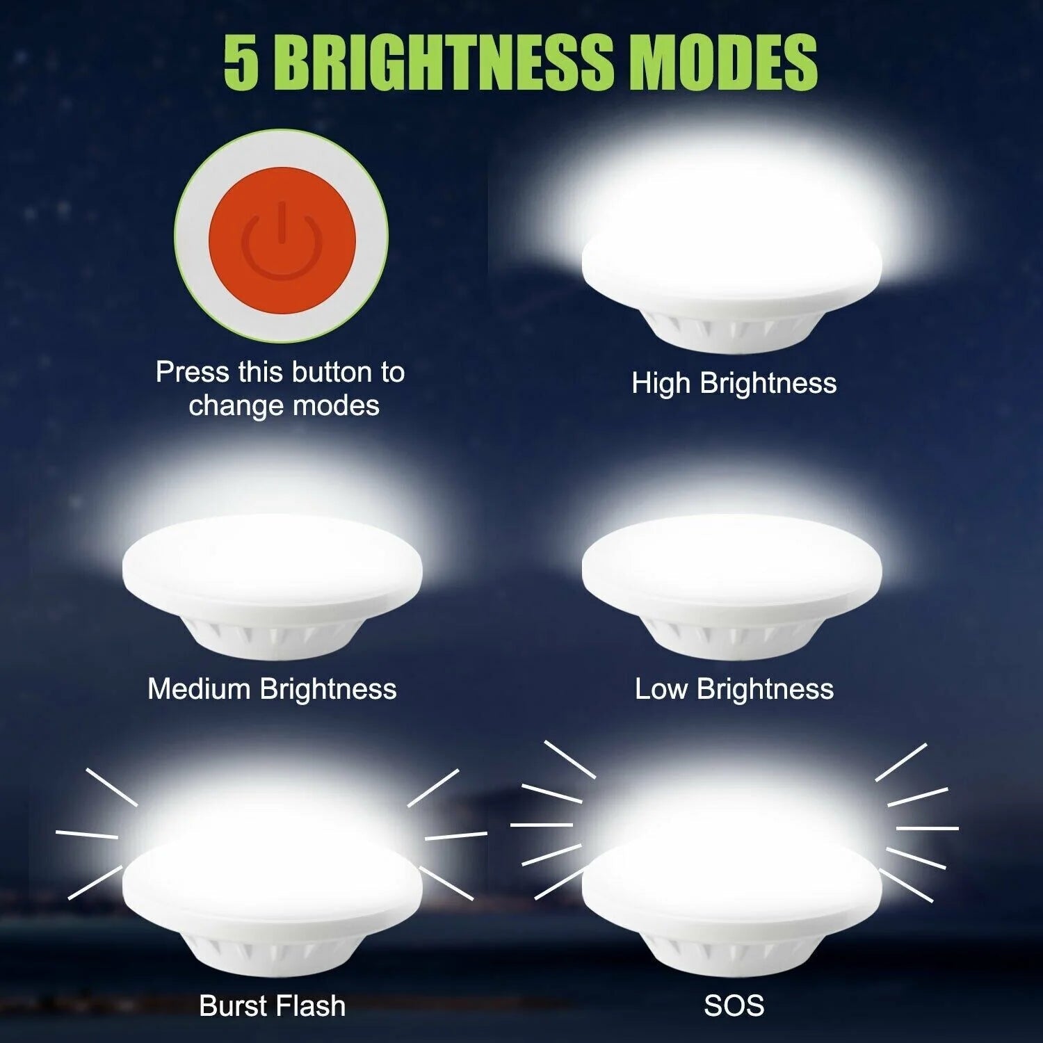 Outdoor Camping Tent Light with 60 LED, Rechargeable USB & Solar Powered - Ideal for Hiking