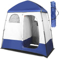 Outdoor Camping Shower Tent with Oversized Space and Privacy, Portable Changing Room with Floor, Easy Setup Privacy Shelter for Camping - 2 Rooms Toilet Tent