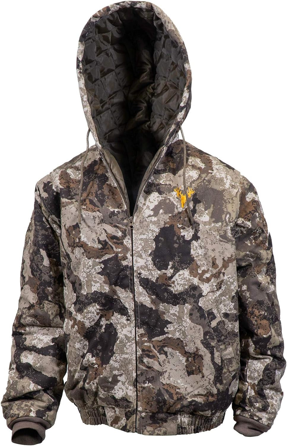 Men's Insulated Twill Camo Hunting Jacket with Cotton Shell for Cold Weather Hunting