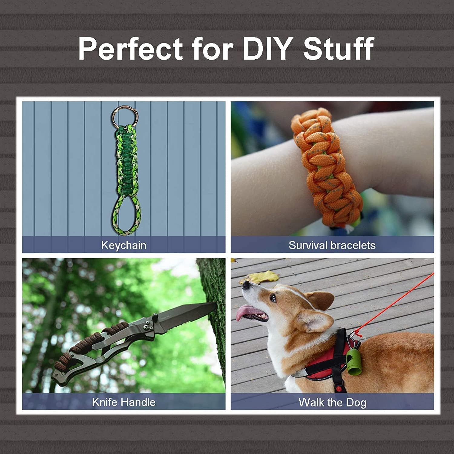 Mil-Spec 650 Paracord with 10-Strand Core Nylon Rope for Outdoor Emergency Survival