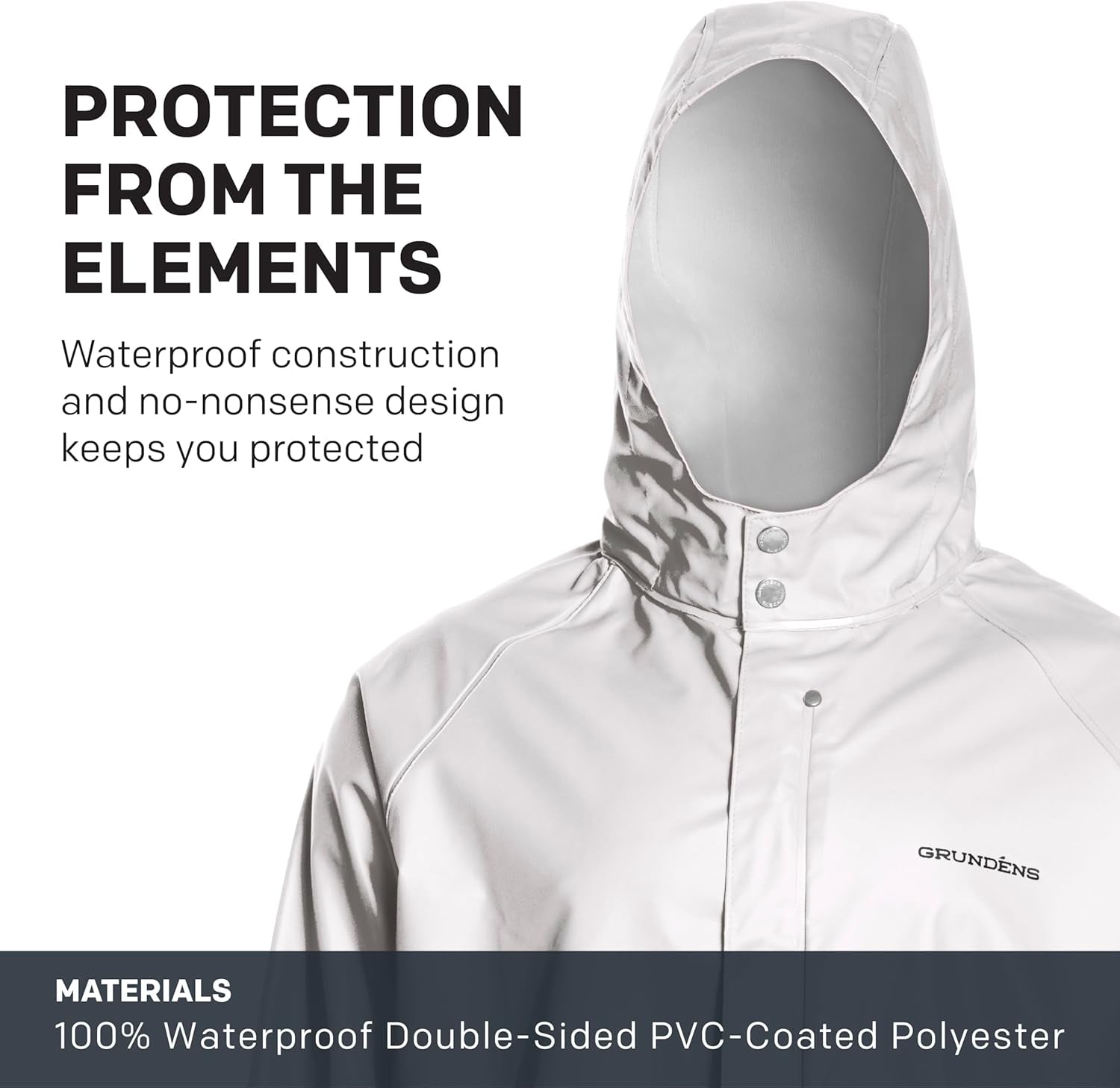 Grundens Men's Shoreman Jacket - Waterproof and Stain-Resistant Seafood Processing Outerwear