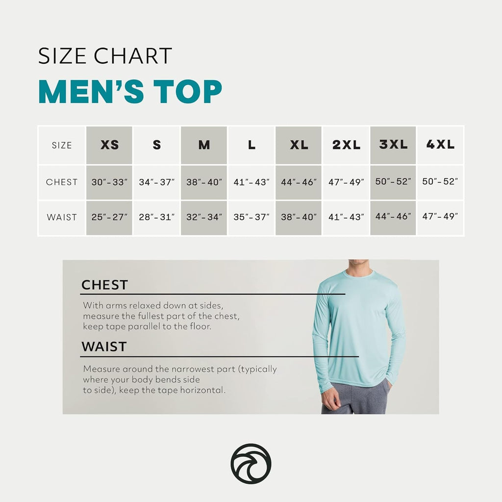 Men's Long Sleeve Outdoor T-Shirt with UPF 50+ Sun Protection for Fishing, Running, Hiking, and Swimming