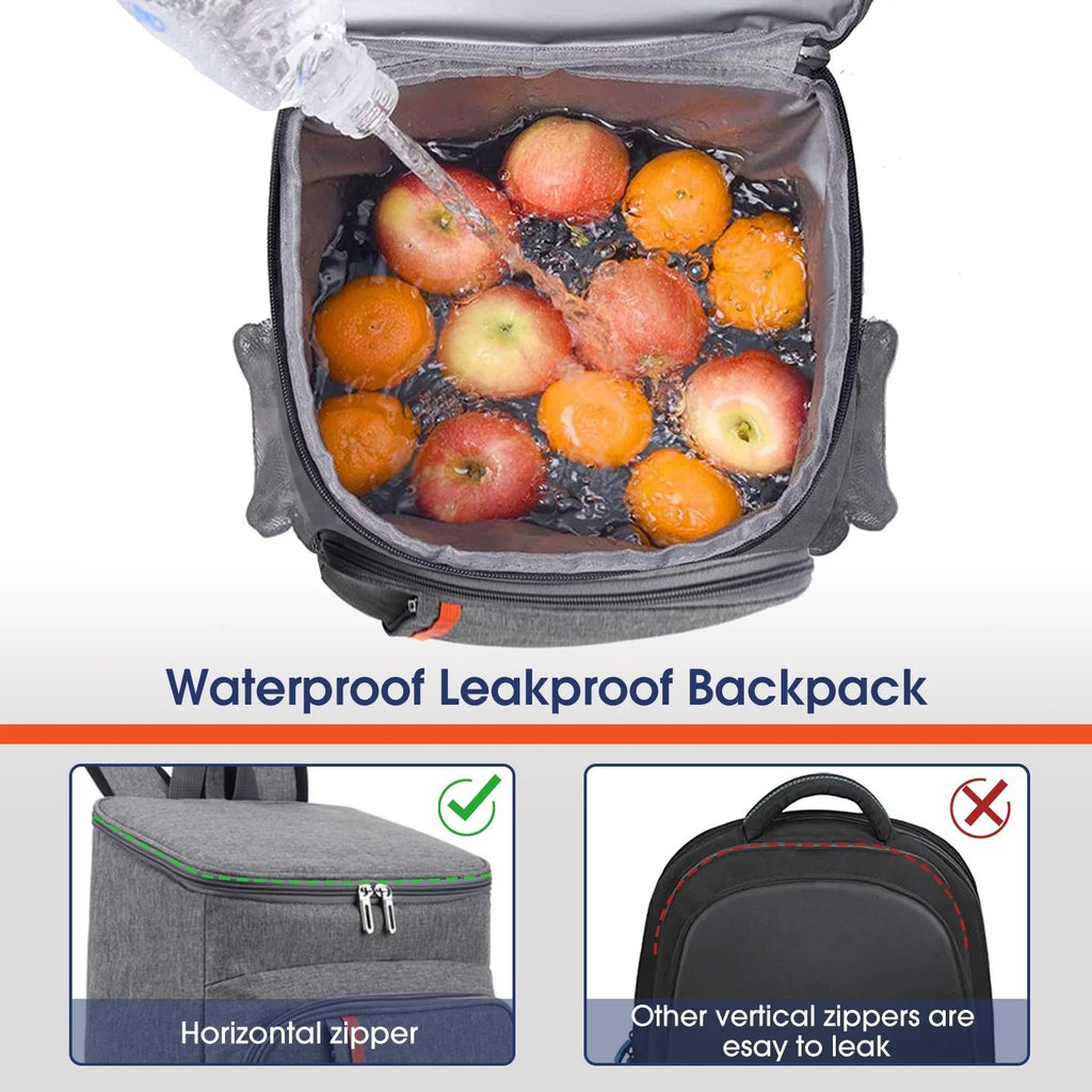 Insulated Leak Proof Waterproof Cooler Backpack - Gray