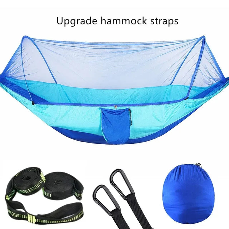 2023 Portable Camping Hammock with Mosquito Net and Pop-Up Light