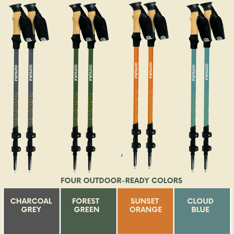 Carbon Fiber Trekking Poles — Ultra-Lightweight Collapsible Trail Poles with Tungsten Carbide Tips