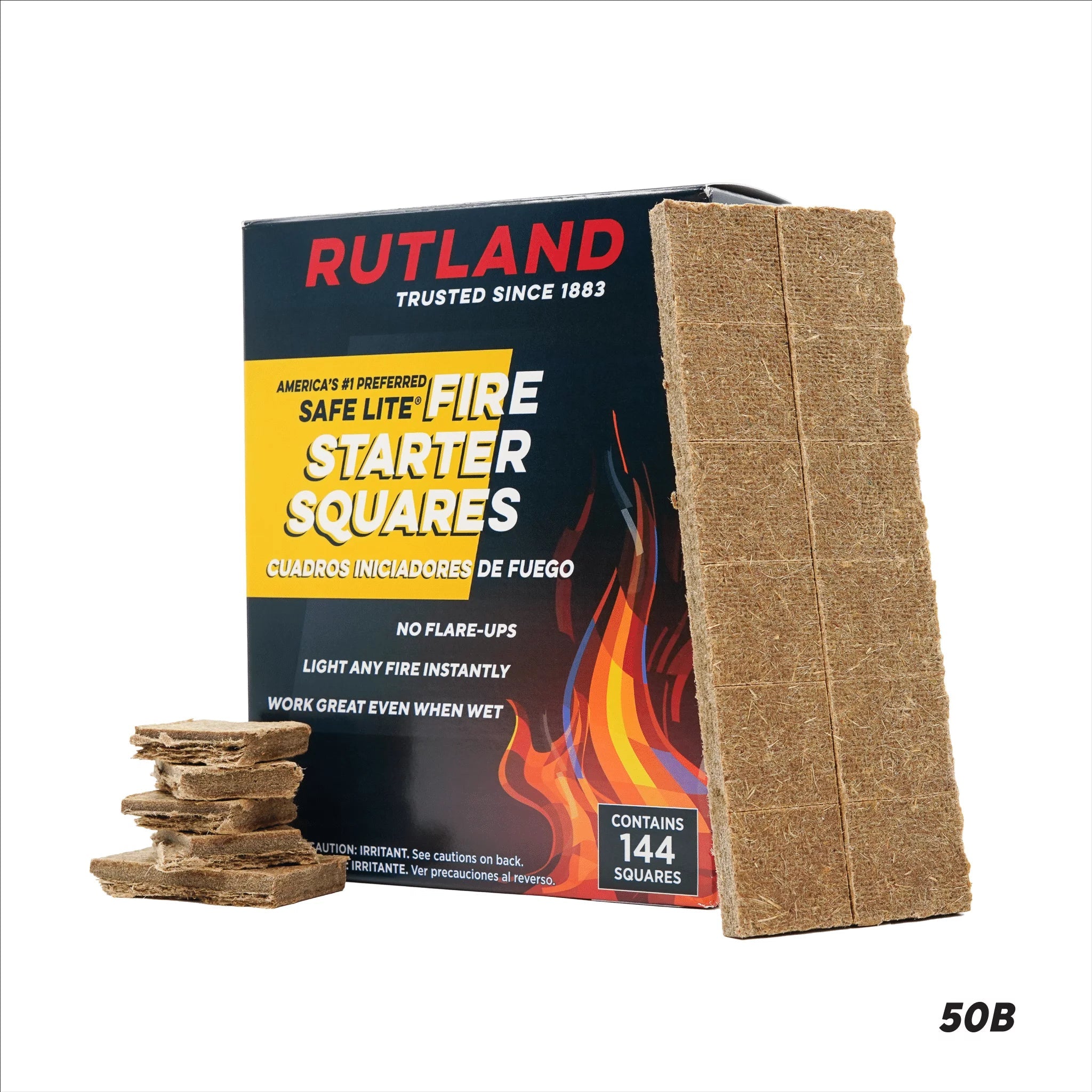 Eco-Friendly Safe Lite Fire Starter Squares - 144 Count