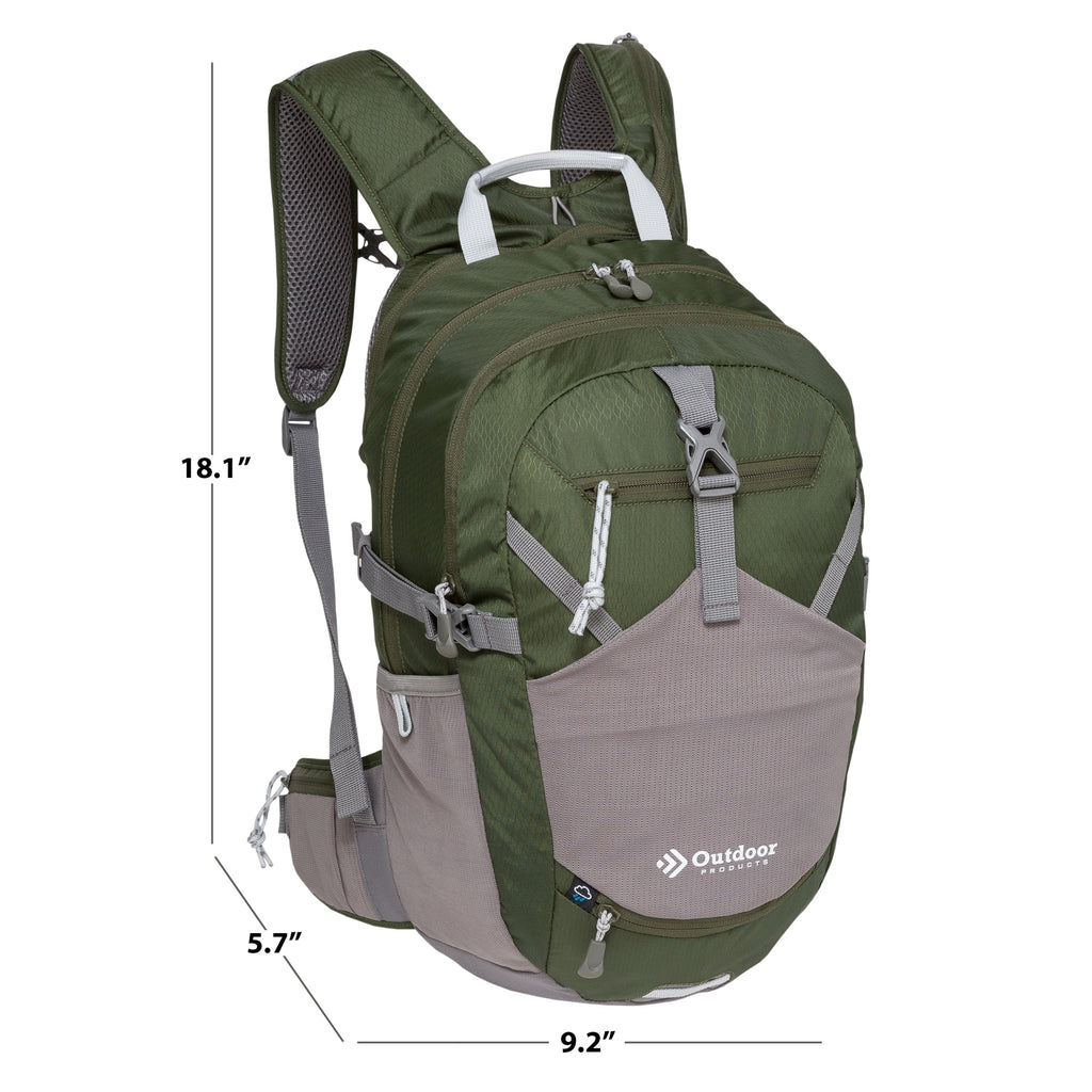 18L Green Hydration Backpack with 3L Reservoir - Unisex Hiking Gear