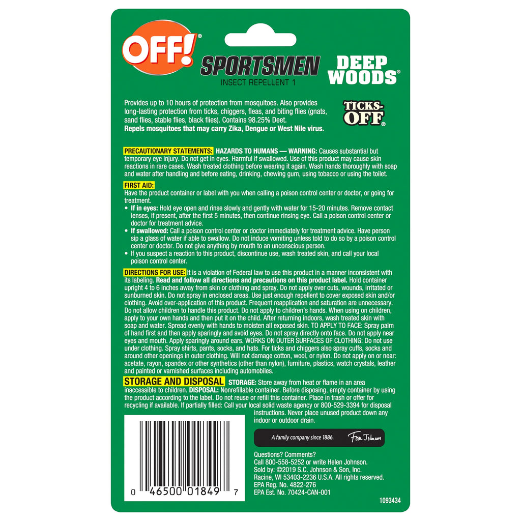 Mosquito and Insect Repellent Spray, 1 oz Pump