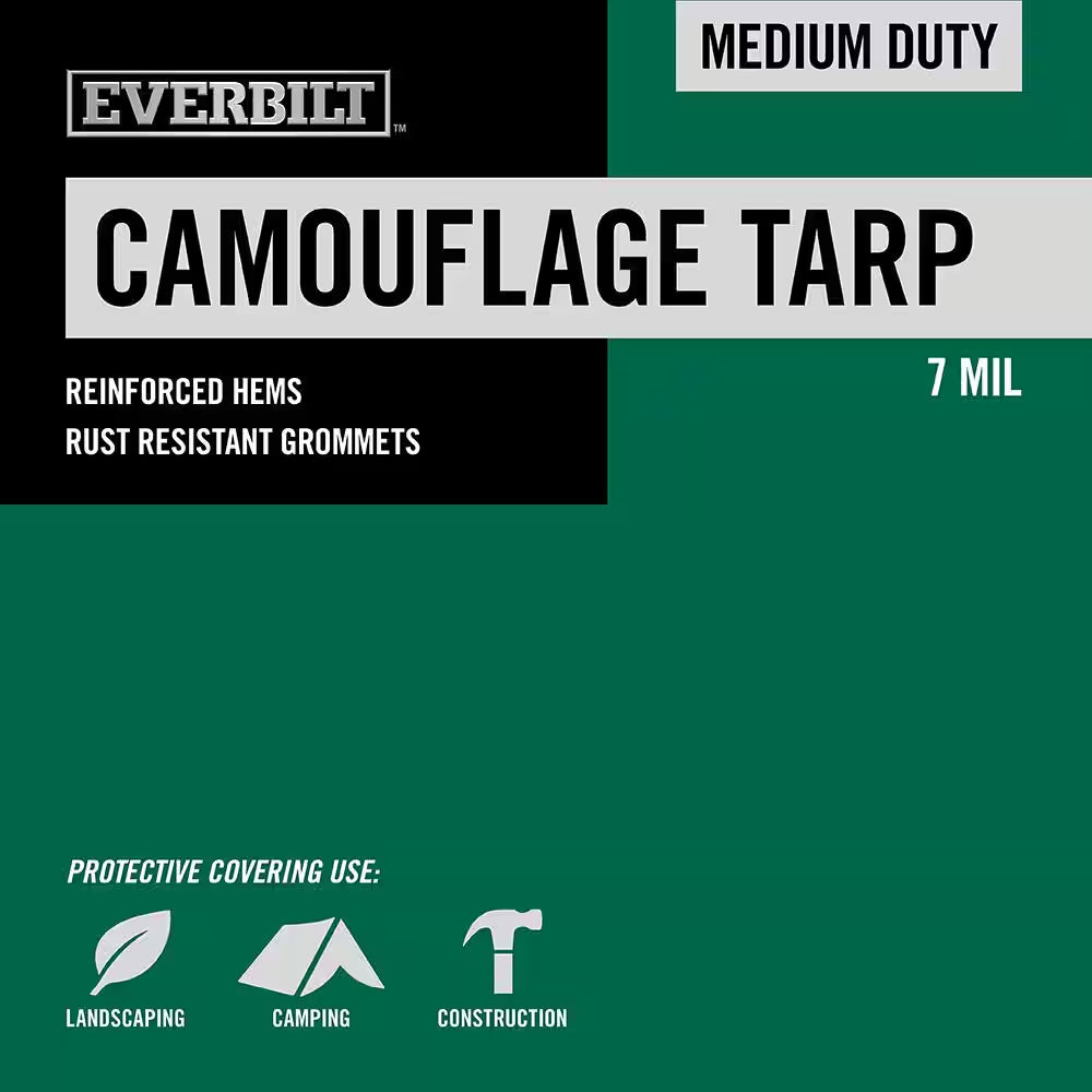 Brown Medium Duty Tarp - 12 ft x 9 ft, Lightweight and Durable
