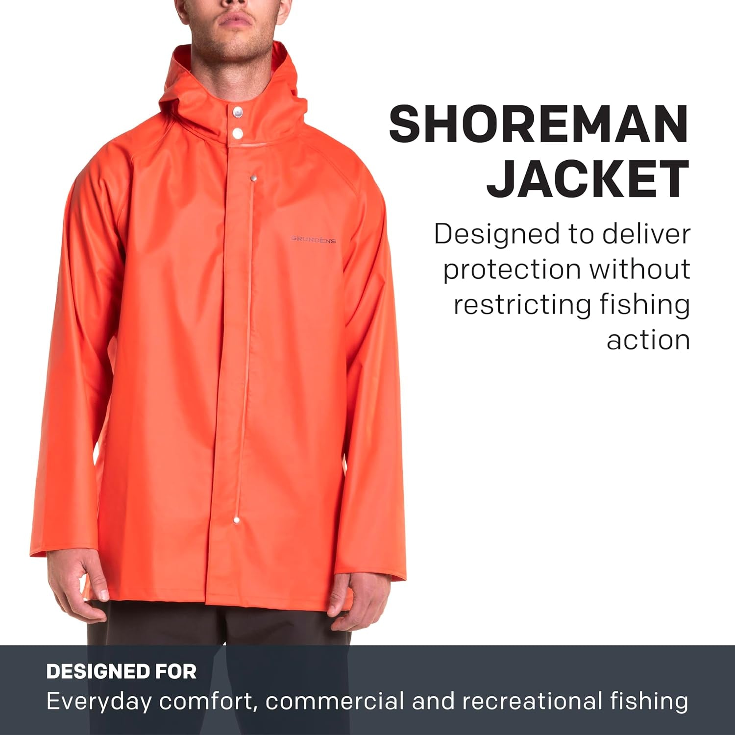 Grundens Men's Shoreman Jacket - Waterproof and Stain-Resistant Seafood Processing Outerwear