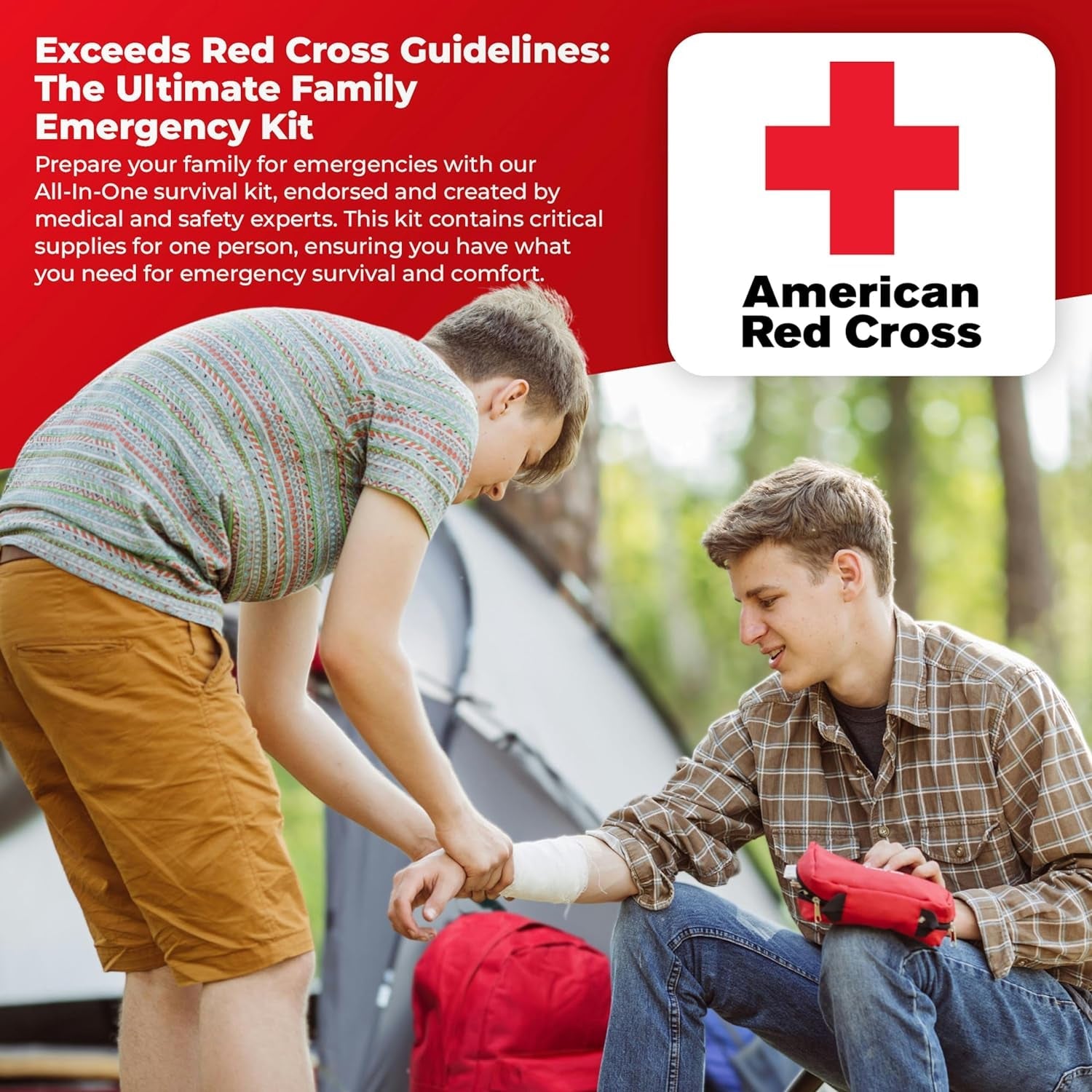 All-In-One Premium Disaster Preparedness Survival Kit with 72 Hours of Survival and First-Aid Supplies by First My Family