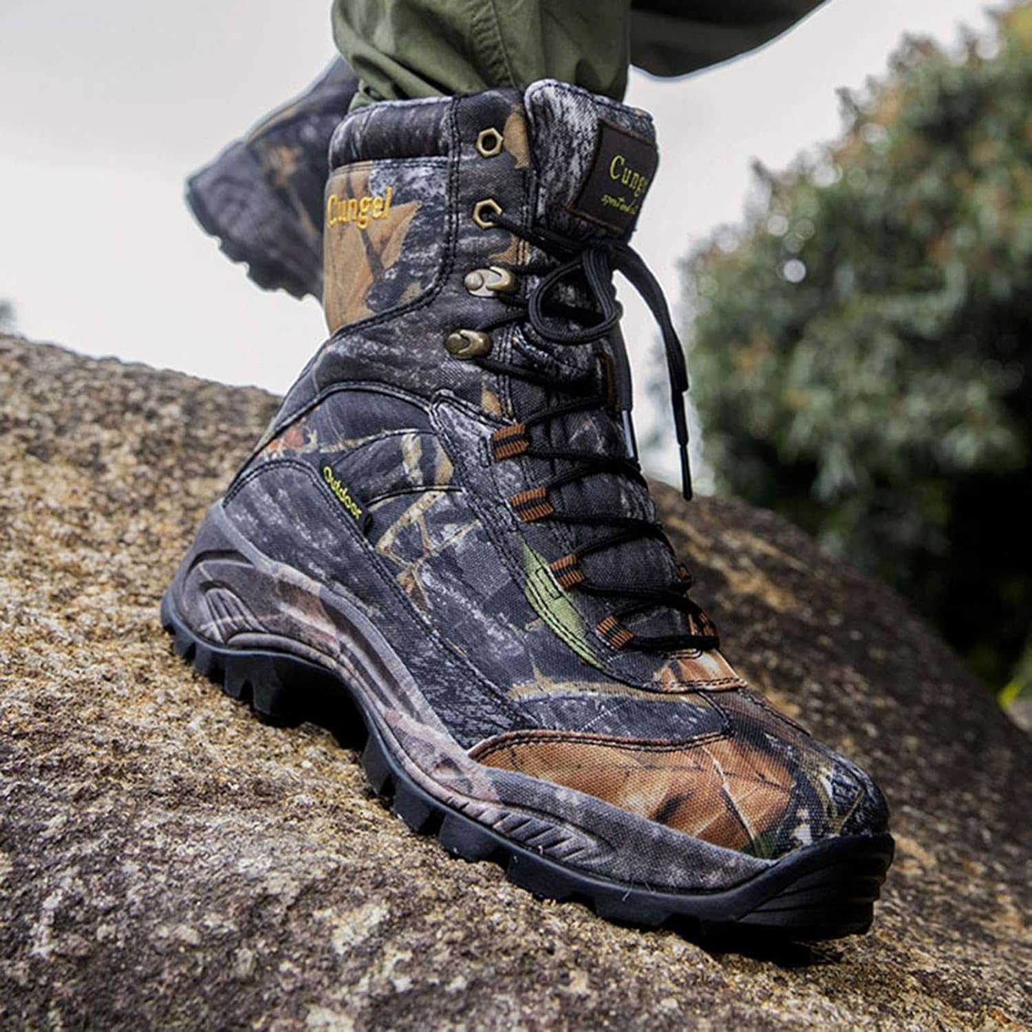 Men's Waterproof Camo Hunting Boots: Anti-Slip, Lightweight, and Durable Outdoor Hiking Shoes